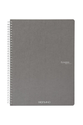 EcoQua Notebook Large Spiral-Bound Lined Gray