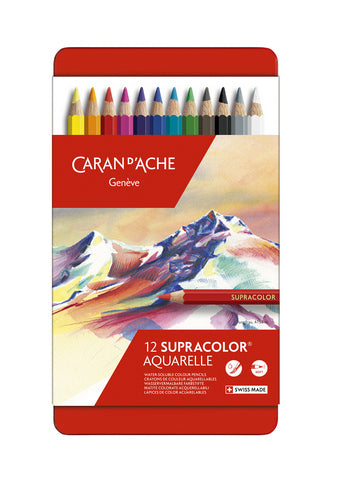 Caran D'Ache Supracolor Aquarelle Metal Tin Colored Pencil Sets