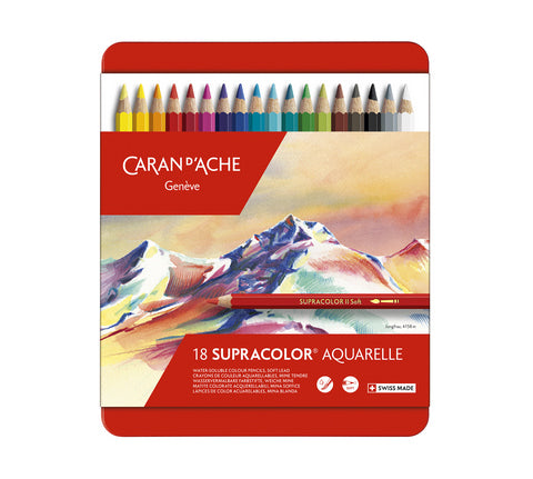 Caran D'Ache Supracolor Aquarelle Metal Tin Colored Pencil Sets