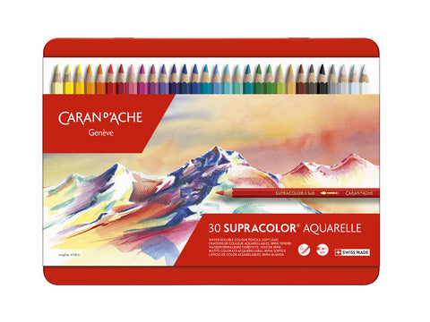 Caran D'Ache Supracolor Aquarelle Metal Tin Colored Pencil Sets
