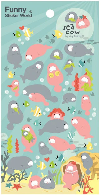 Cute Stickers Puffy Sea Cow