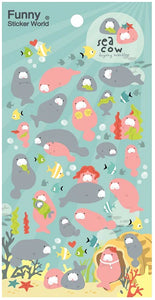 Cute Stickers Puffy Sea Cow