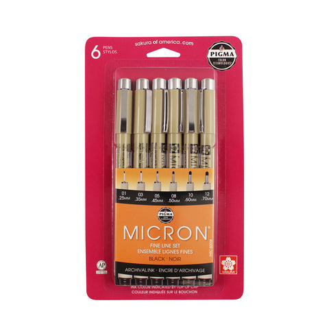 Pigma Micron Black 6 Set