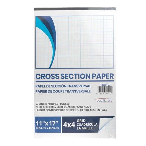Cross Section Paper 50 Sheet Pad 8x8 Grid 8.5x11