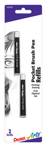 Pentel Gray 2 Pack Pocket Brush Pen Refills