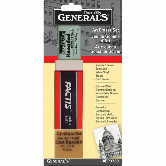 General Pencil Set of 3 Assorted Erasers