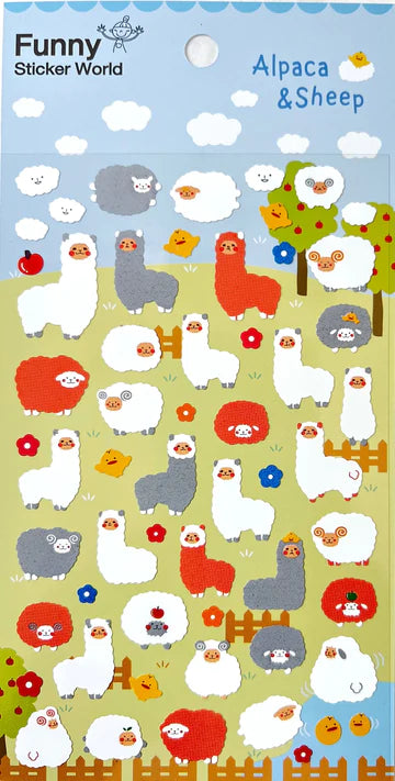 Cute Stickers Alpaca and Sheep