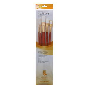 Real Value 5 Brush Set White Taklon 9155