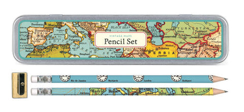 Tin Pencil Sets Vintage Inspired Vintage Maps