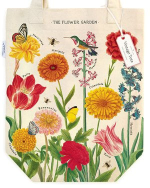 Tote Bag Vintage Inspired Flower Garden