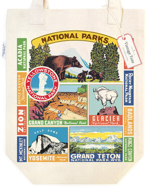 Tote Bag Vintage Inspired National Parks