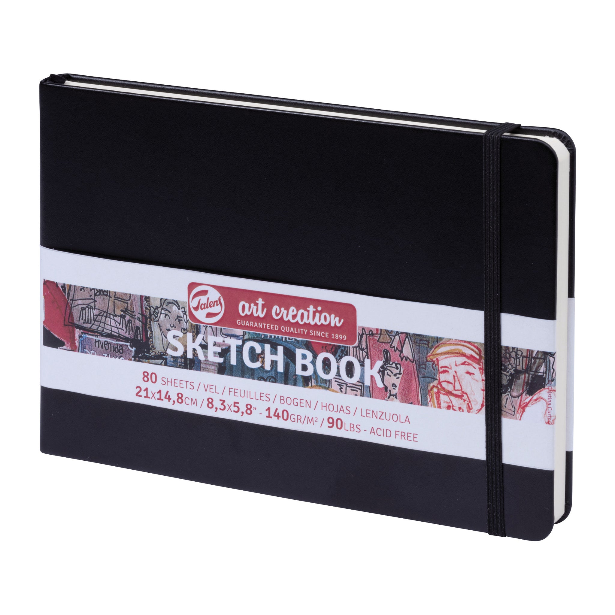 Art Creation Sketchbook 140g Black Cover 21cm x 14.8cm (A5)