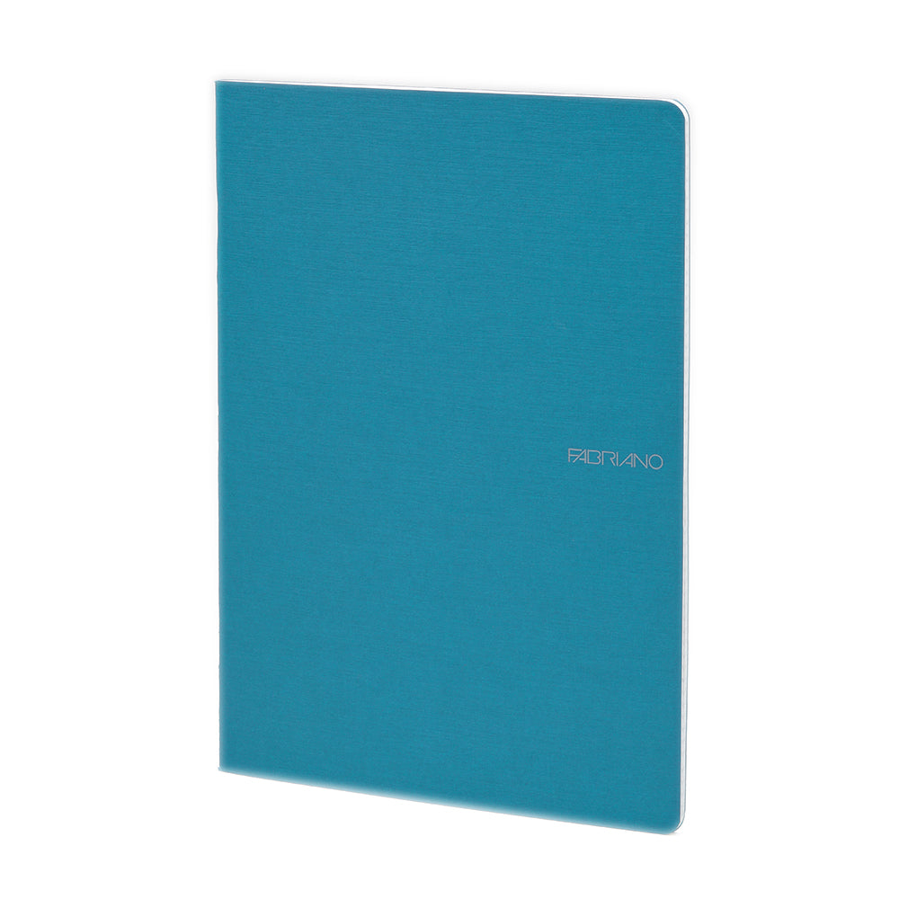 Fabriano EcoQua Notebook Small Staple-Bound Blank 38 Sheets Blue