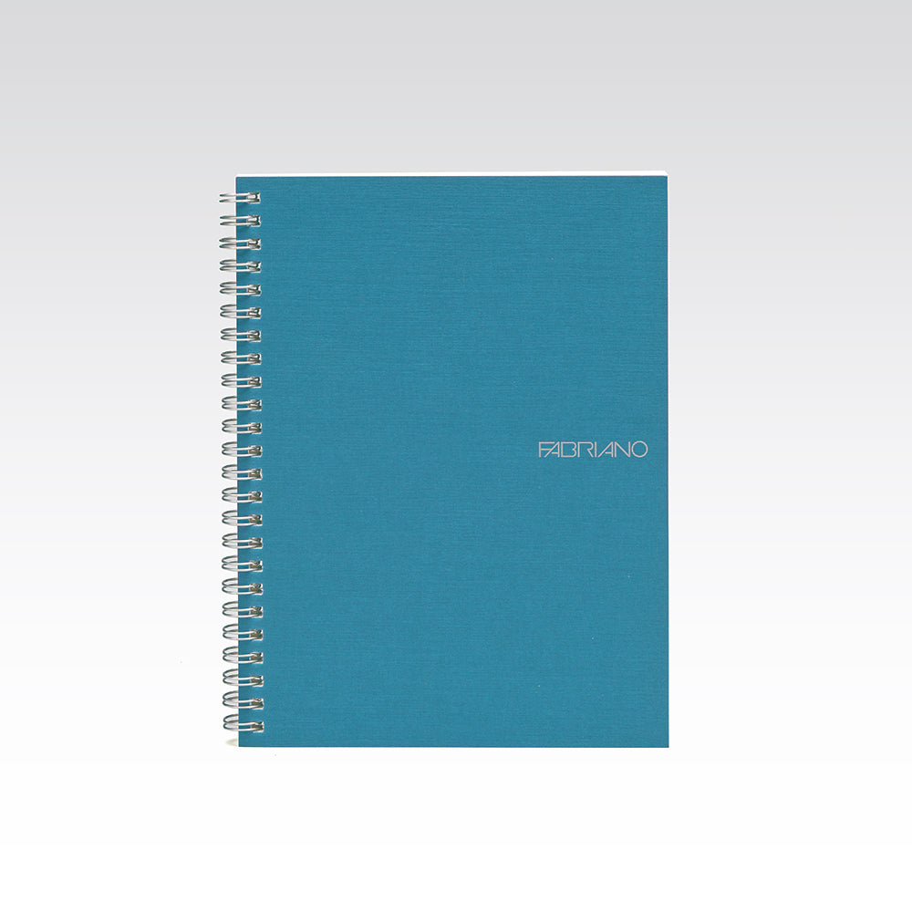 Fabriano EcoQua Notebook Small Spiral-Bound Grid 70 Sheets Blue