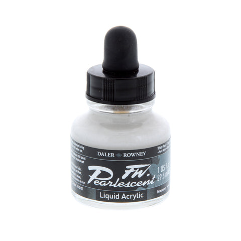 FW Pearlescent Liquid Acrylic 1 oz. White Pearl