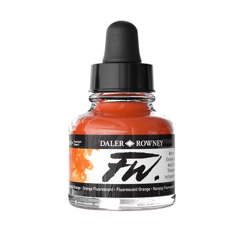 FW Acrylic Artists Ink 1 oz. Fluorescent Orange