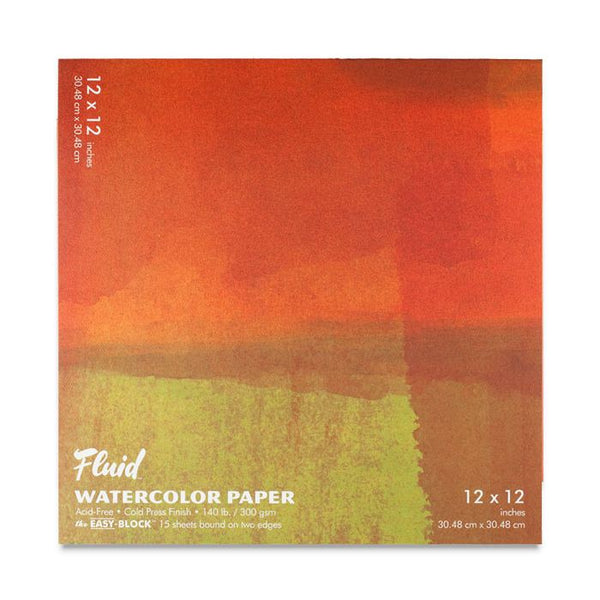 Fluid Watercolor Paper Block - Cold-Press - 12 x 16 - 15 Shts.