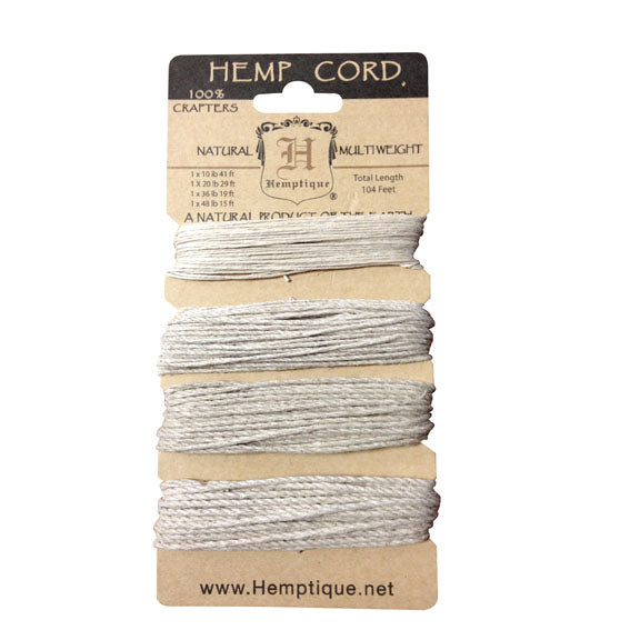 Hemp Cord Set Multi Weight Natural Hemp