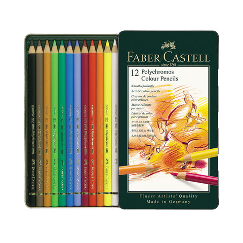 Polychromos Colored Pencil Tin Set 12 Colors