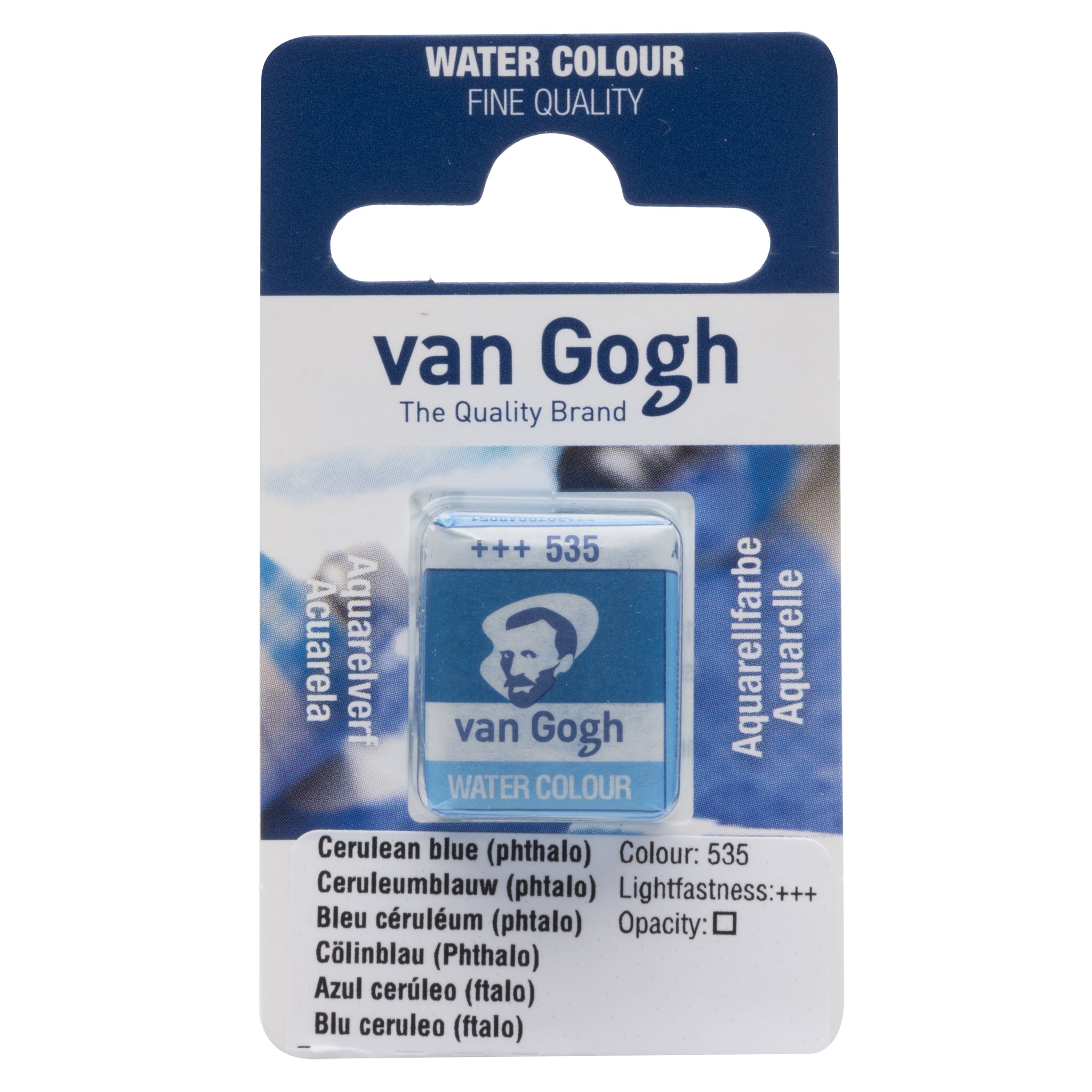 Van Gogh Watercolor Half Pan Cerulean Blue Phthalo