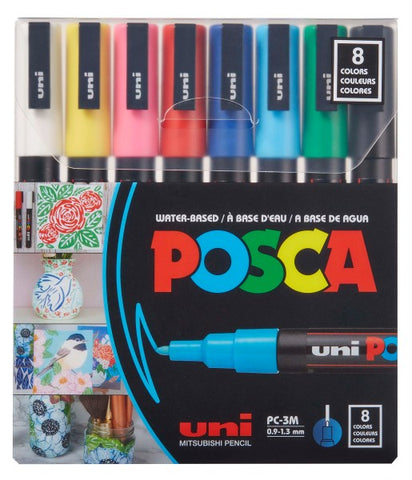 Paint Marker 8 Basic Color Set PC-3M Fine