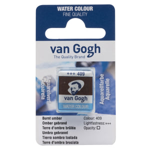 Van Gogh Watercolor Half Pan Burnt Umber