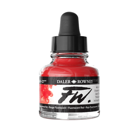 FW Acrylic Artists Ink 1 oz. Fluorescent Red