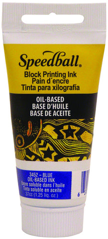Block Printing Ink Oil Based 1.25oz Blue