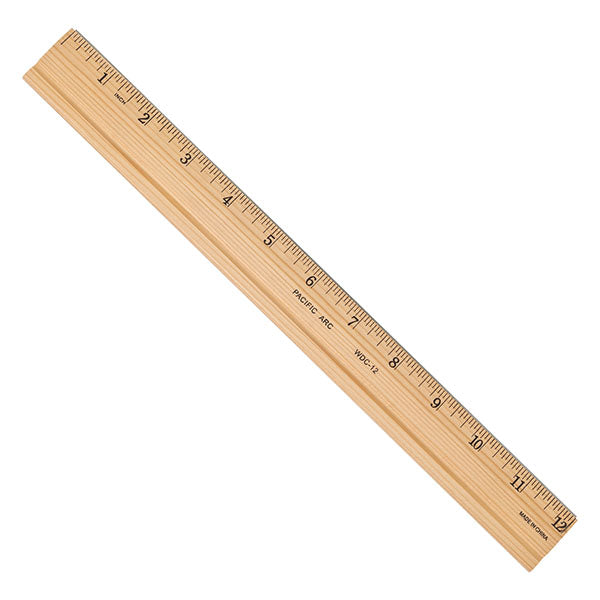 Pacific Arc 12in Wooden Ruler with Metal Edge