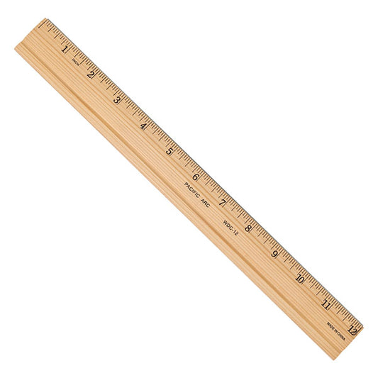 Pacific Arc 12in Wooden Ruler with Metal Edge