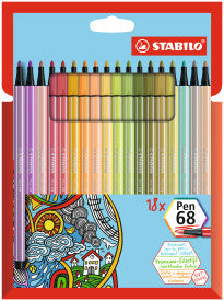 Stabilo Pen 68 Wallet 18-Color Pen Set
