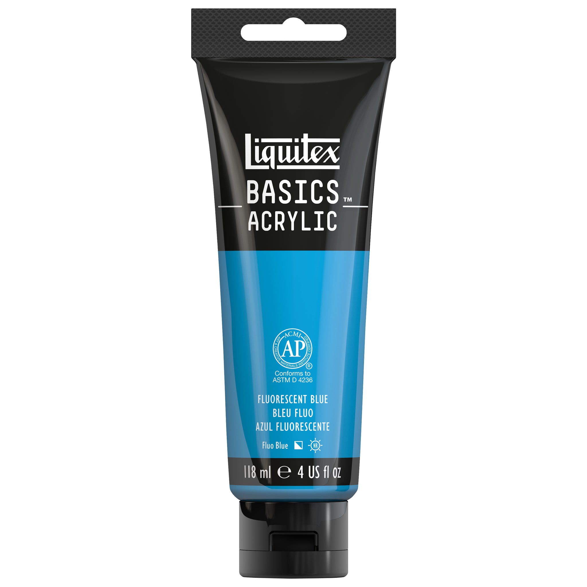 BASICS Acrylic Color 4oz Fluorescent Blue