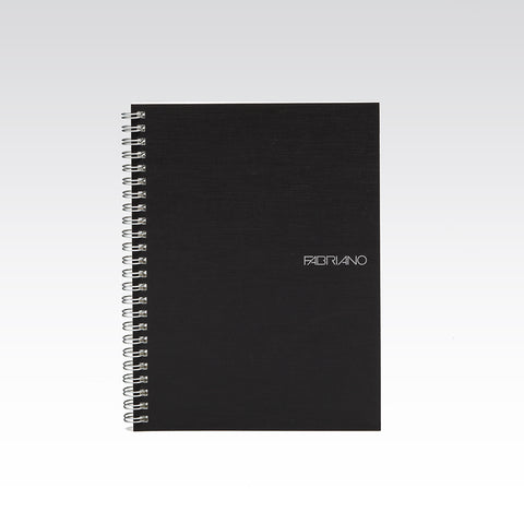 Fabriano EcoQua Notebook Small Spiral-Bound Grid 70 Sheets Black