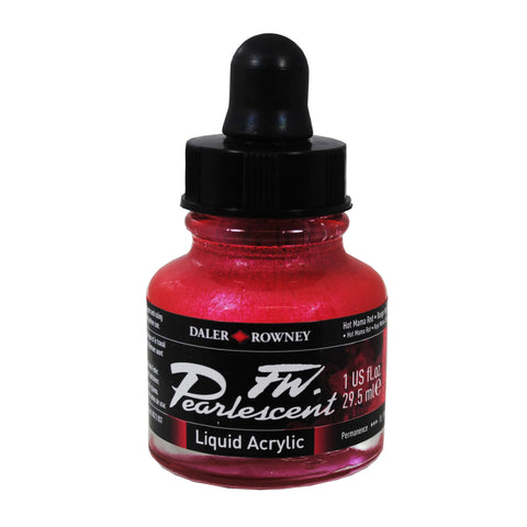 FW Pearlescent Liquid Acrylic 1 oz. Hot Mama Red