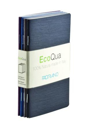 Fabriano EcoQua Pocket Sized Notebooks 4 Pack Blank Cool Color Covers
