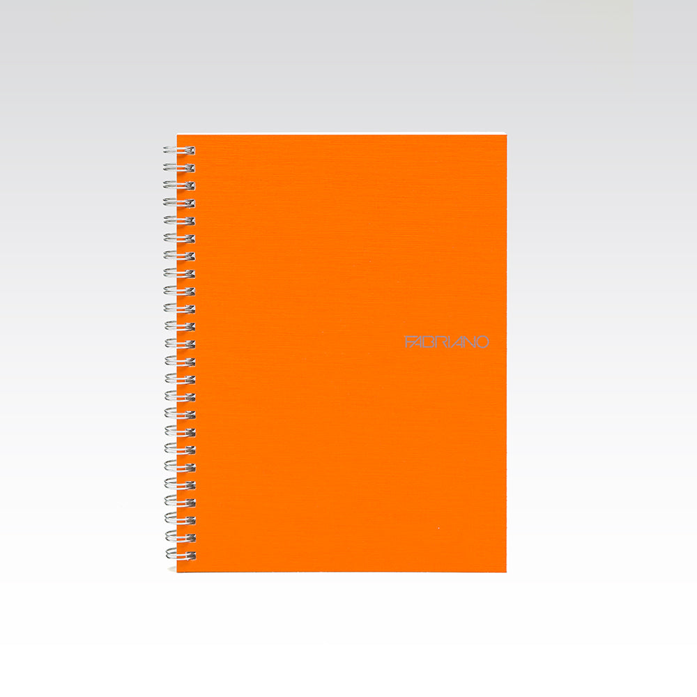 Fabriano EcoQua Notebook Small Spiral-Bound Grid 70 Sheets Orange