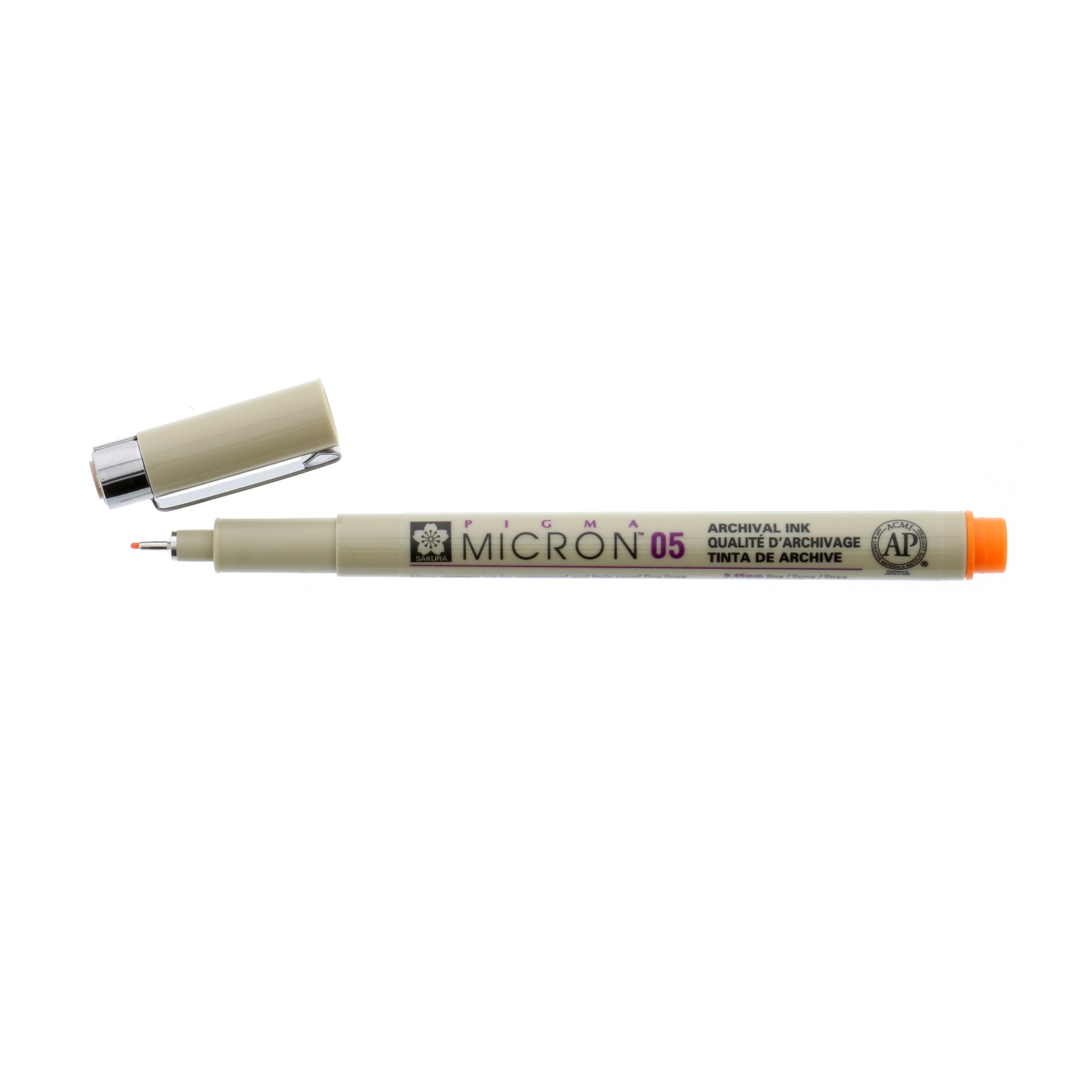 Pigma Micron Pen .45mm Orange 05