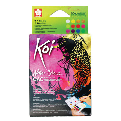 Koi Creative Art Colors Watercolor Pan Set, 12-Colors